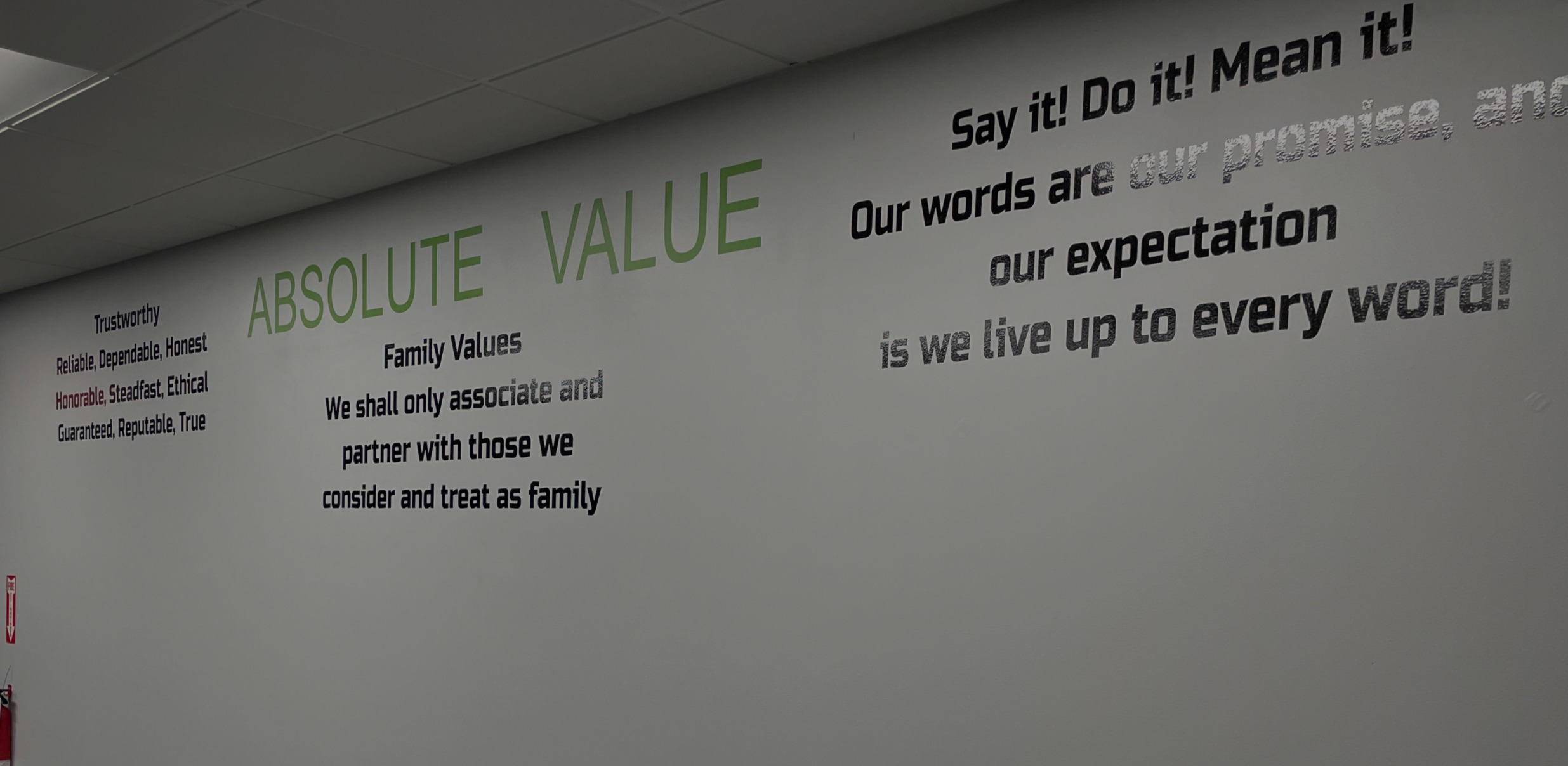 RME values displayed inside the training facility